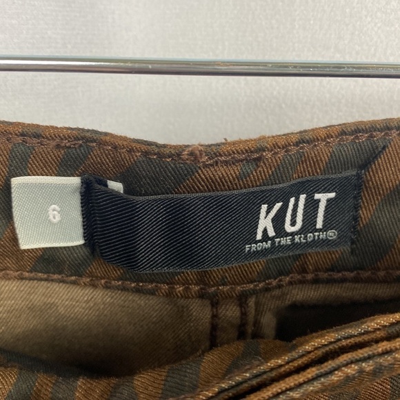 KUT from the Kloth Mia High Rise Fab Ab Toothpick Skinny Chocolate Brown Tiger - Picture 7 of 16